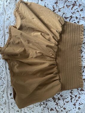 aerie Women's Athletic Shorts in Camel Brown